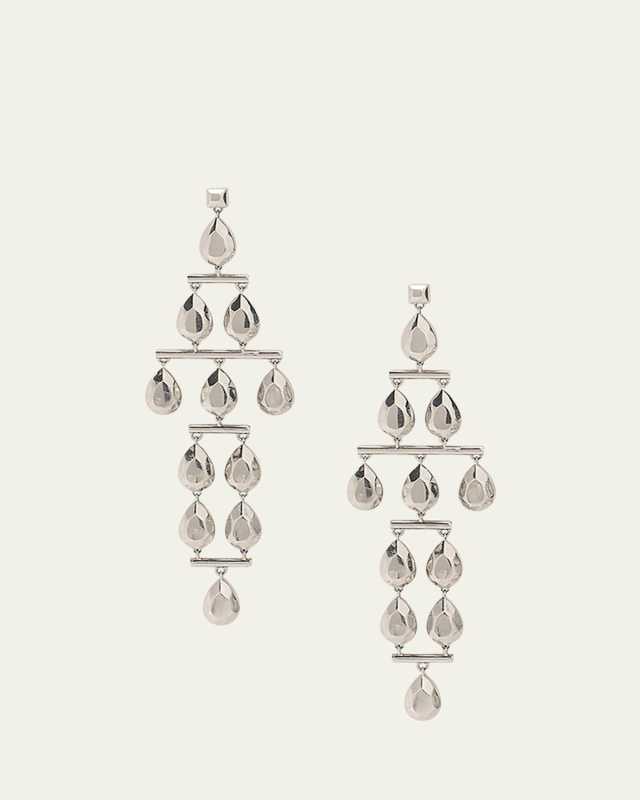 Brass Gem Chandelier Earrings